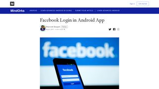 
                            9. Facebook Login in Android App – MindOrks – Medium