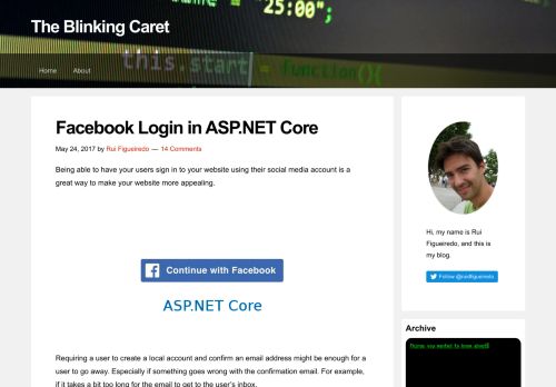 
                            8. Facebook Login in ASP.NET Core - The Blinking Caret