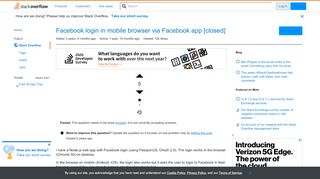 
                            10. Facebook login in mobile browser via Facebook app - Stack Overflow