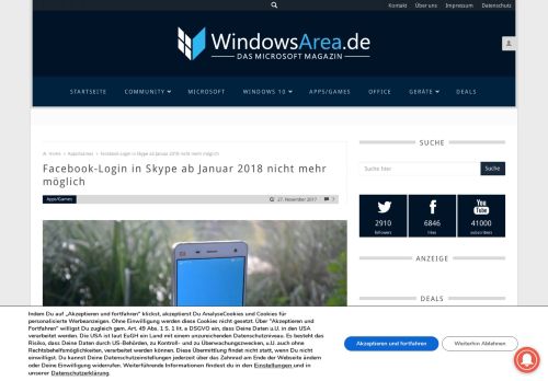 
                            11. Facebook-Login in Skype ab Januar 2018 nicht mehr möglich