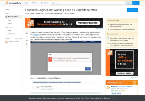 
                            9. Facebook Login is not working even if I upgrade to https - Stack ...