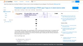 
                            9. Facebook Login not working in PWA app if app is in stand alone state ...