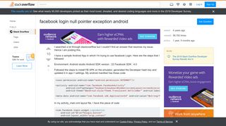 
                            1. facebook login null pointer exception android - Stack Overflow