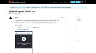 
                            7. Facebook login on Android fails - Auth0 Community