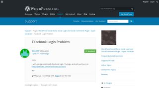 
                            8. Facebook Login Problem | WordPress.org