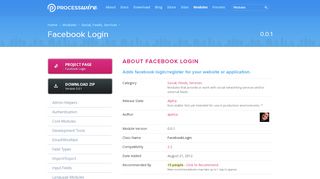 
                            10. Facebook Login - ProcessWire Modules