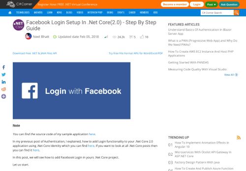 
                            7. Facebook Login Setup In .Net Core(2.0) - Step By Step Guide