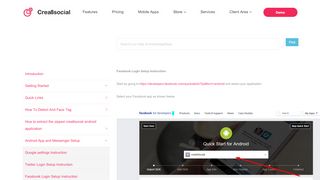 
                            2. Facebook Login Setup Instruction - Crea8social