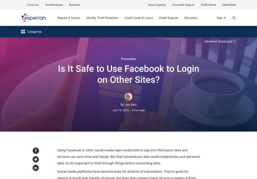 
                            8. Facebook Login Sign In: Safe to Use to Login on Other Sites? | Experian