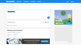 
                            5. Facebook login | Spanish Translator - SpanishDict