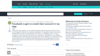 
                            12. Facebook Login to create User account in my App - Unity Answers