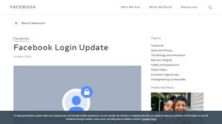 
                            10. Facebook Login Update | Facebook Newsroom