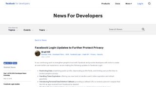 
                            4. Facebook Login Updates to Further Protect Privacy - Facebook for ...