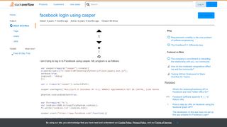 
                            8. facebook login using casper - Stack Overflow