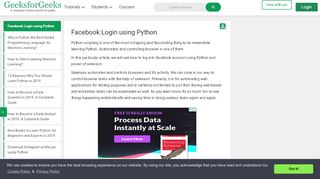 
                            10. Facebook Login using Python - GeeksforGeeks