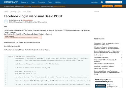 
                            9. Facebook Login via Visual Basic POST - Administrator