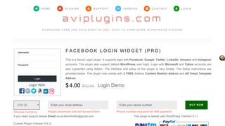 
                            9. Facebook Login Widget (PRO) - aviplugins.com