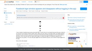 
                            4. Facebook login window appears and disappears without logging in ...
