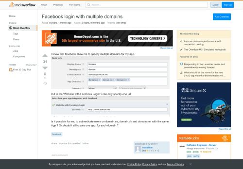 
                            11. Facebook login with multiple domains - Stack Overflow