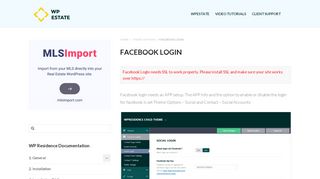 
                            8. FACEBOOK LOGIN - WP Residence Help WP Residence Help