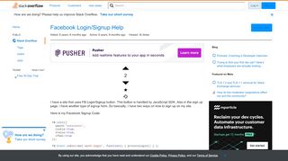 
                            5. Facebook Login/Signup Help - Stack Overflow