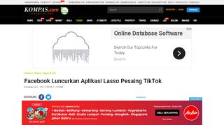 
                            6. Facebook Luncurkan Aplikasi Lasso Pesaing TikTok - Kompas.com