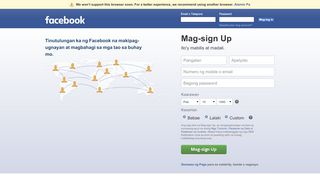 
                            8. Facebook - Mag-log In o Mag-sign Up