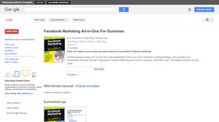 
                            10. Facebook Marketing All-in-One For Dummies - Google-teoshaun tulos