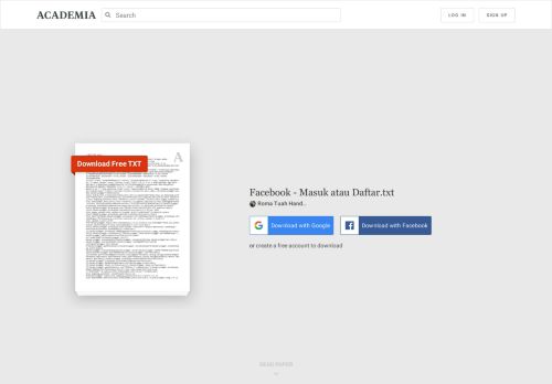 
                            7. Facebook - Masuk atau Daftar.txt | Roma Tuah Handoko - Academia.edu