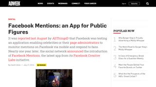
                            9. Facebook Mentions: an App for Public Figures – Adweek