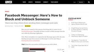 
                            11. Facebook Messenger: Here's How to Block and Unblock ...