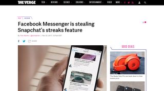 
                            12. Facebook Messenger is stealing Snapchat's streaks feature - The Verge
