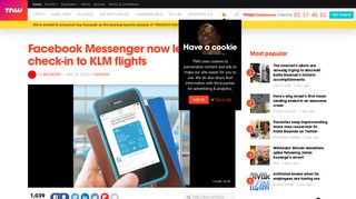 
                            9. Facebook Messenger now lets you check-in to KLM flights - TNW