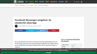 
                            9. Facebook Messenger umgehen: So chattet ihr ohne App – GIGA