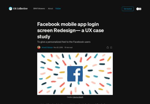 
                            5. Facebook mobile app login screen Redesign— a UX case study
