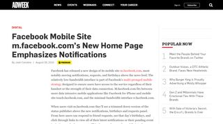 
                            6. Facebook Mobile Site m.facebook.com's New Home Page - Adweek