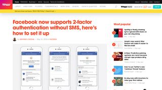 
                            8. Facebook now supports 2-factor authentication without SMS ... - TNW