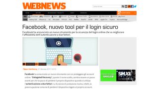 
                            12. Facebook, nuovo tool per il login sicuro | Webnews