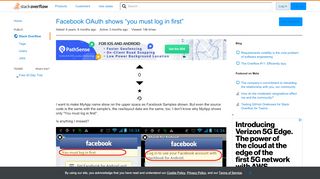 
                            5. Facebook OAuth shows 