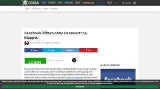 
                            1. Facebook öffnen ohne Passwort: So klappts – GIGA