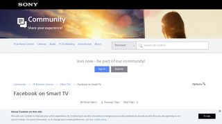 
                            9. Facebook on Smart TV - Sony