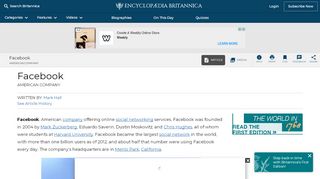
                            11. Facebook | Overview, History, & Facts | Britannica.com