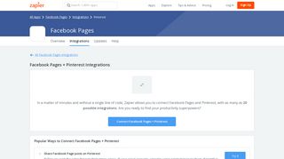 
                            9. Facebook Pages + Pinterest Integrations | Zapier