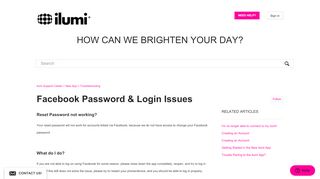 
                            8. Facebook Password & Login Issues – ilumi Support Center