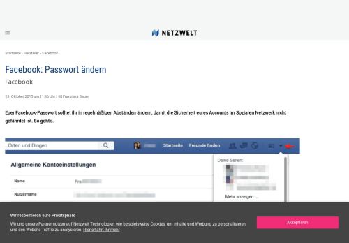 
                            10. Facebook: Passwort ändern - NETZWELT