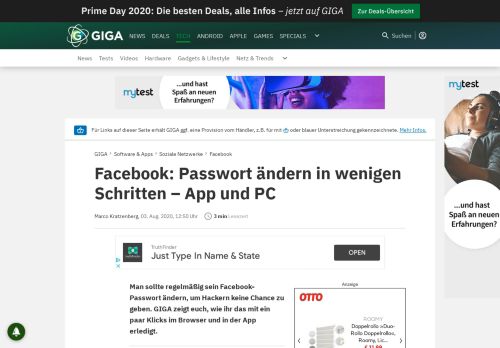 
                            12. Facebook: Passwort ändern – so gehts – GIGA