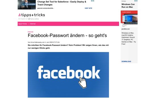 
                            6. Facebook-Passwort ändern - so geht's - Heise