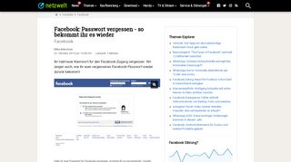 
                            7. Facebook: Passwort vergessen - so bekommt ihr es wieder - NETZWELT