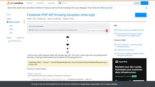 
                            6. Facebook PHP API throwing exception while login - Stack Overflow