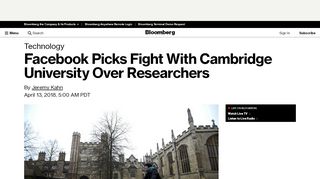 
                            8. Facebook Picks Fight With Cambridge University Over Researchers ...